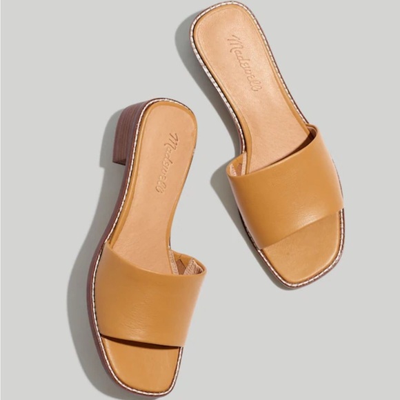Madewell The Cassady Mule Tan Desert Camel Leather Slip On Low Heel Sandals NWOB - Picture 2 of 11